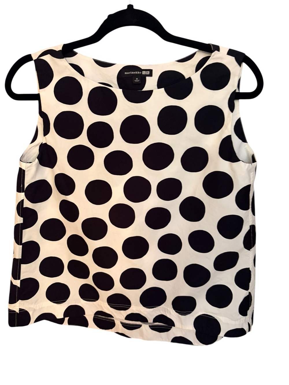 Marimekko Black and White Polka Dot Sleeveless Camisole